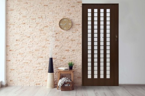Drzwi harmonijkowe 015 B01-7291-86 orzech mat 86 cm Drzwi harmonijkowe 015 B01-7291-86 orzech mat 86 cm