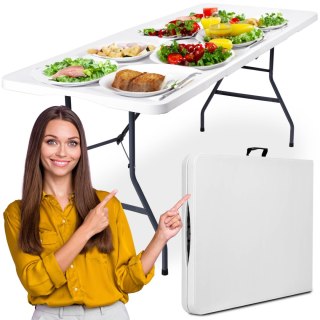 Stół cateringowy BALI WHITE składany w walizkę 180 cm