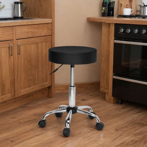 Taboret kosmetyczny na kółkach TULSA czarny Taboret kosmetyczny na kółkach TULSA czarny