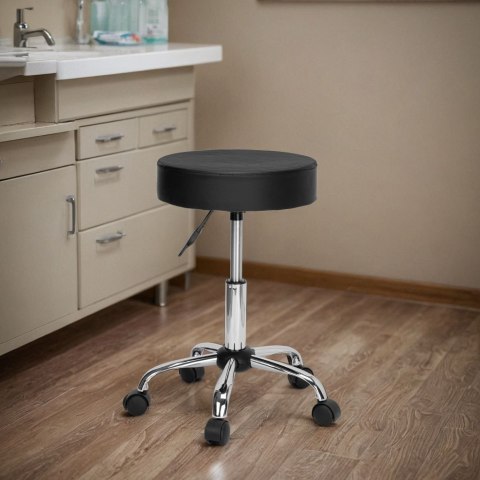 Taboret kosmetyczny na kółkach TULSA czarny Taboret kosmetyczny na kółkach TULSA czarny