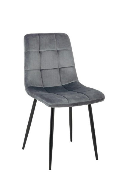 Krzesło CARLITO ciemny szary - welur, metal
