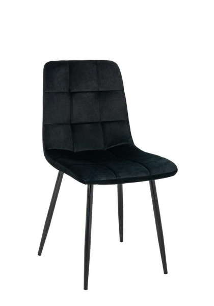 Krzesło CARLITO czarne - welur, metal