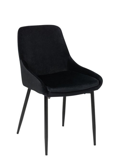 Krzesło CLORTI czarne - welur, metal