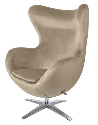 Szeroki fotel khaki EDD welurowy