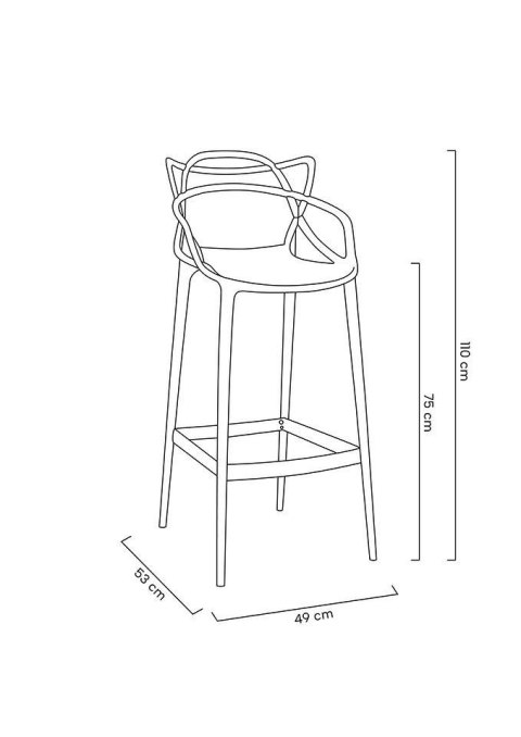 Krzesło barowe HILO PREMIUM 75 cm czarne