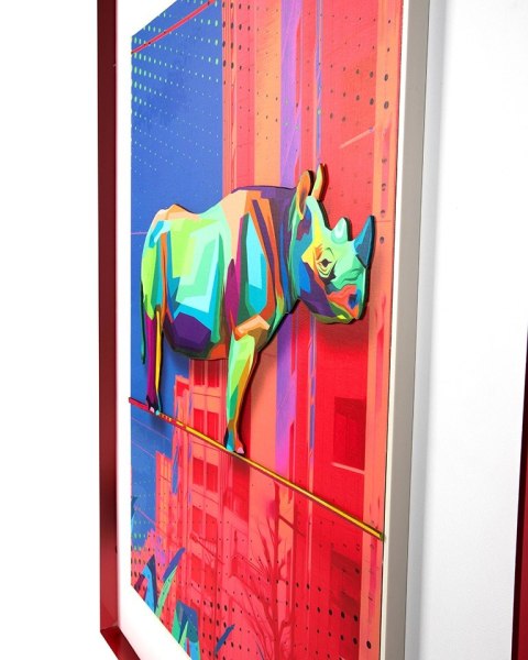 Obraz RHINO IN THE CITY 88x110 cm