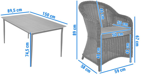 Zestaw mebli ogrodowych GAJA 6-osobowy
