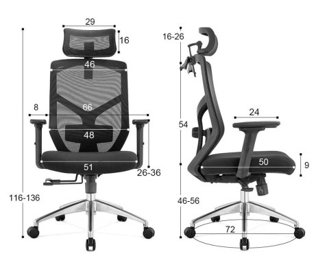 Fotel biurowy ergonomiczny Rosa granatowy ANGEL ANGEL