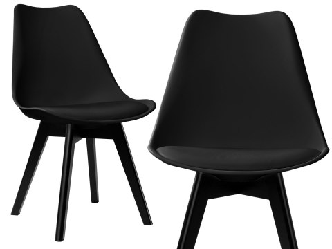 Krzesło loftowe K-NANTES BLACK DSW czarne Krzesło loftowe K-NANTES BLACK DSW czarne