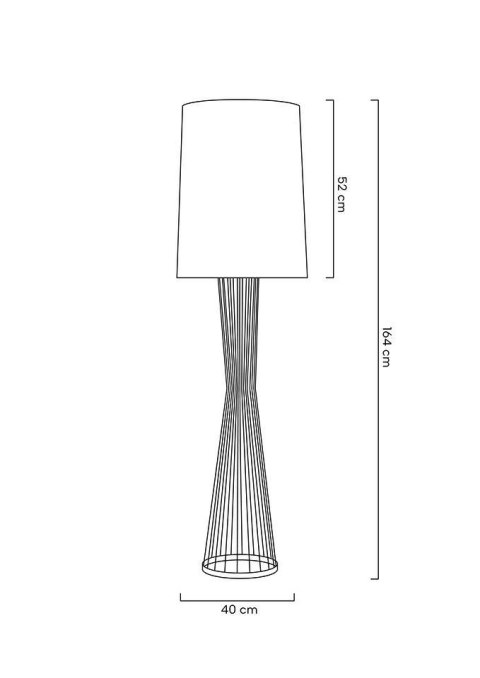 Lampa podłogowa MESHOL złota z czarnym kloszem - metal