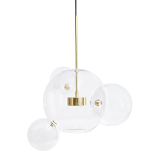 Lampa wisząca SORRENTO 4 złota - 60 LED, aluminium, szkło