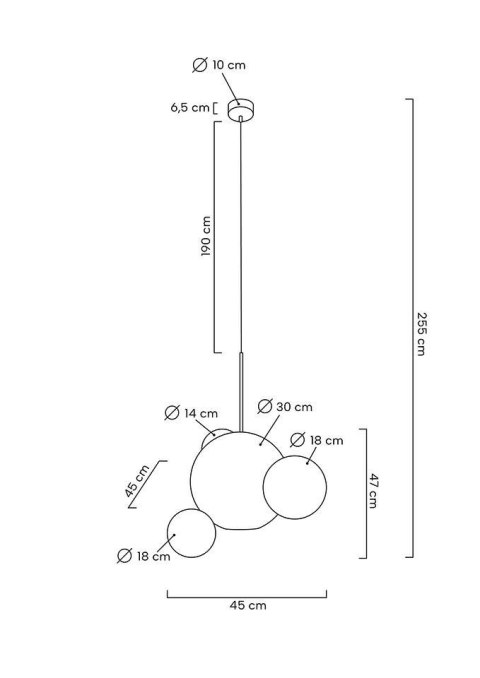 Lampa wisząca SORRENTO 4 biała / złota