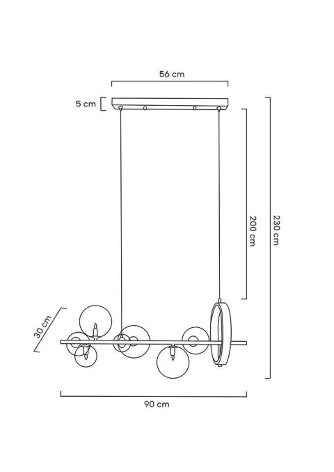 Lampa wisząca ALURNE LINE 90 czarna