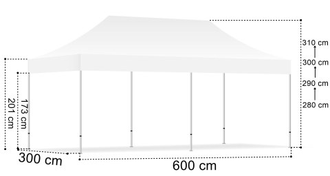 Pawilon handlowy ekspresowy 3x6 m 3 ściany czarny