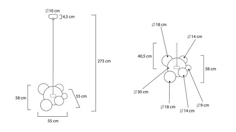 Lampa wisząca SORRENTO 6 złota - 60 LED, alumiumium, szkło