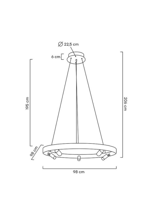 Lampa wisząca RING SPOT 98 czarna