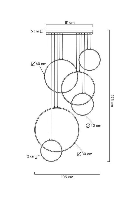 Lampa wisząca CIRCLE SIX czarna