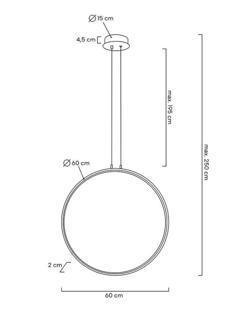 Lampa wisząca CIRLLO 60 czarna