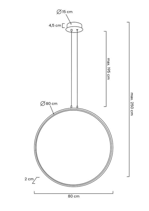 Lampa wisząca CIRLLO 80 czarna