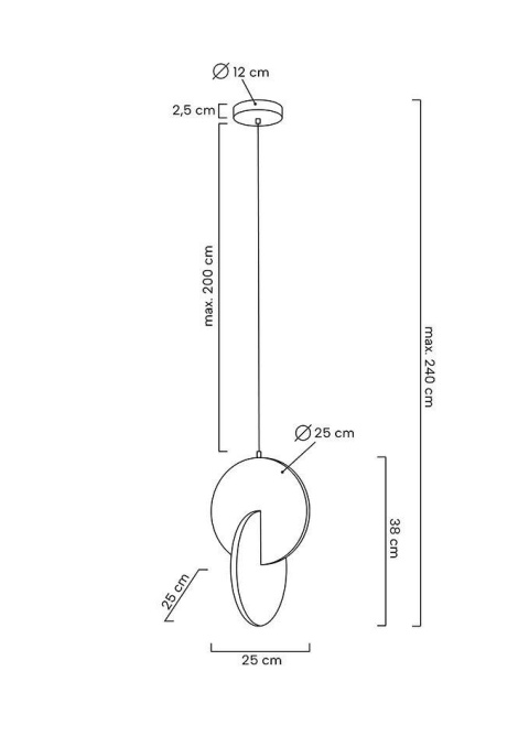 Lampa wisząca DOUBLE DISC srebrna