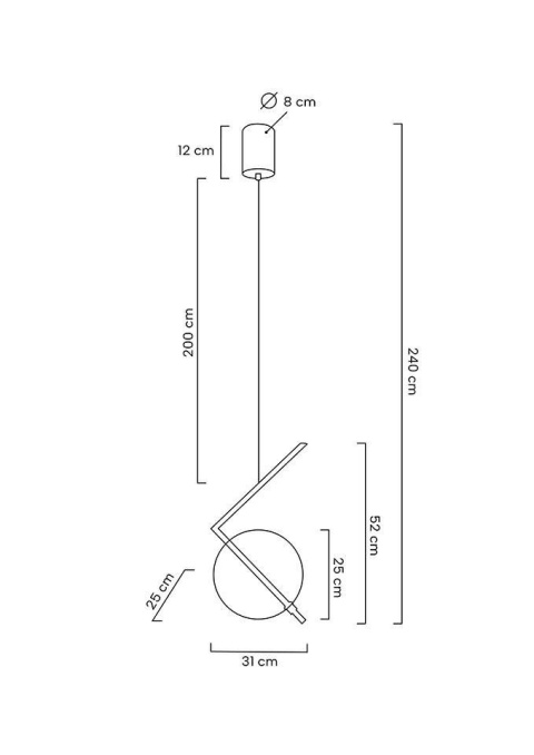 Lampa wisząca BUBBLE CLEAR SINGLE złota