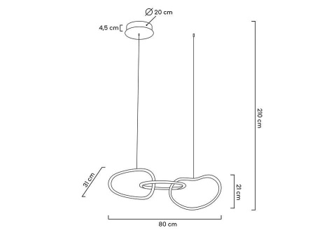 Lampa wisząca CHAIN 3 złota