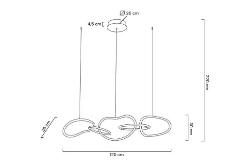 Lampa wisząca CHAIN 5 złota