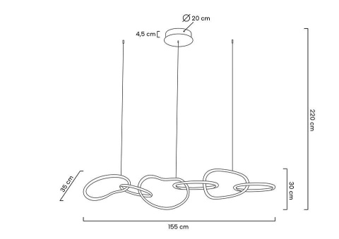 Lampa wisząca CHAIN 6 złota