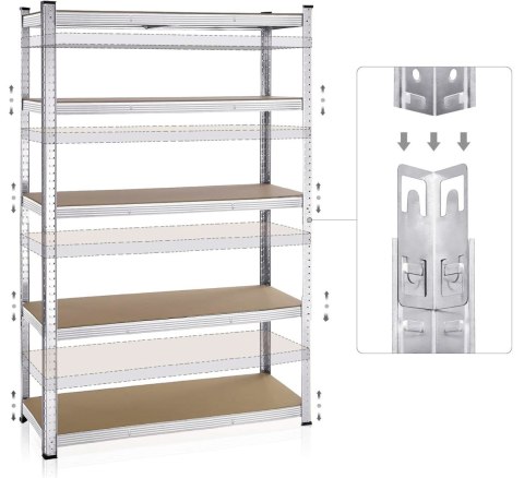 Regał magazynowy 200kg 5 poziomów 205x120x45 cm nośność 1000 kg Regał magazynowy 200kg 5 poziomów 205x120x45 cm nośność 1000 kg