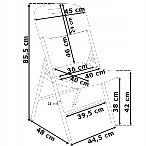 Zestaw cateringowy FETA BLACK 180 cm + 6 krzeseł BLACK