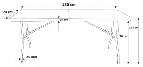 Zestaw cateringowy FETA WHITE stół 180 cm + 6 krzeseł BASICO