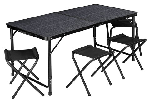 Zestaw turystyczny TRAMP BLACK WOOD czarny 120x60 cm Zestaw turystyczny TRAMP BLACK WOOD czarny 120x60 cm