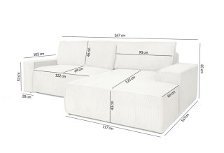 Narożnik PILLOW M prawy z funkcją spania zielony