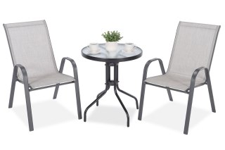 2 osobowy zestaw kawiarniany Porto Duo 60 cm - szary