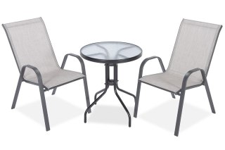 2 osobowy zestaw kawiarniany Porto Duo 60 cm - szary