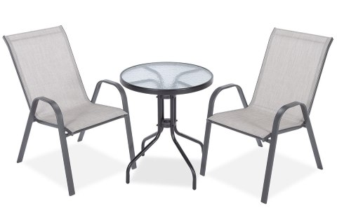 2 osobowy zestaw kawiarniany Porto Duo 60 cm - szary 2 osobowy zestaw kawiarniany Porto Duo 60 cm - szary