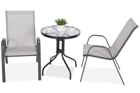 2 osobowy zestaw kawiarniany Porto Duo 60 cm - szary 2 osobowy zestaw kawiarniany Porto Duo 60 cm - szary