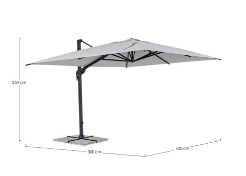 BIZZOTTO parasol ogrodowy INES jasny szary BIZZOTTO parasol ogrodowy INES jasny szary