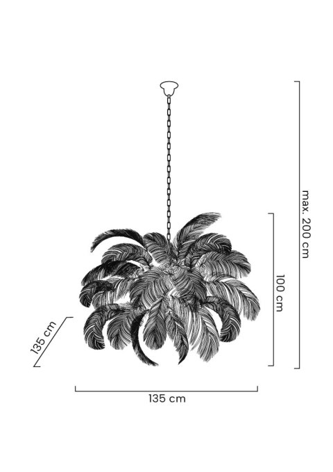 MOOSEE lampa wisząca TIFFANY 135 biała mosiądz / naturalne pióra MOOSEE lampa wisząca TIFFANY 135 biała mosiądz / naturalne pióra