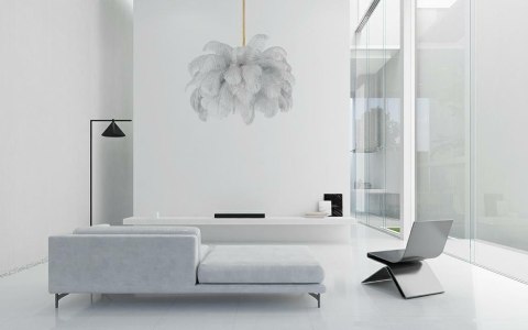 MOOSEE lampa wisząca TIFFANY 135 biała mosiądz / naturalne pióra MOOSEE lampa wisząca TIFFANY 135 biała mosiądz / naturalne pióra