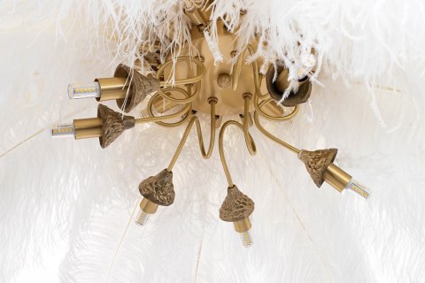 MOOSEE lampa wisząca TIFFANY 135 biała mosiądz / naturalne pióra MOOSEE lampa wisząca TIFFANY 135 biała mosiądz / naturalne pióra