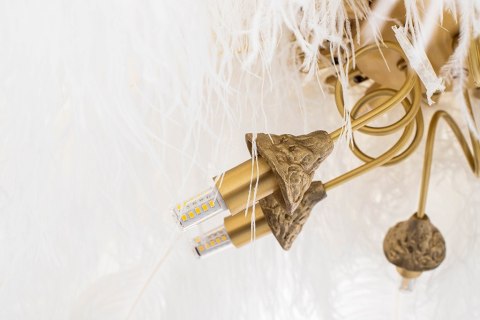MOOSEE lampa wisząca TIFFANY 135 biała mosiądz / naturalne pióra MOOSEE lampa wisząca TIFFANY 135 biała mosiądz / naturalne pióra