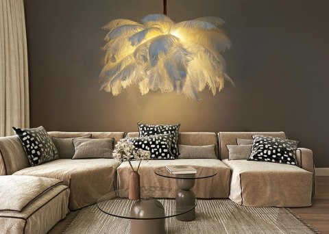 MOOSEE lampa wisząca TIFFANY 135 biała mosiądz / naturalne pióra MOOSEE lampa wisząca TIFFANY 135 biała mosiądz / naturalne pióra