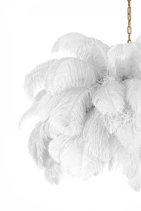 MOOSEE lampa wisząca TIFFANY 135 biała mosiądz / naturalne pióra MOOSEE lampa wisząca TIFFANY 135 biała mosiądz / naturalne pióra