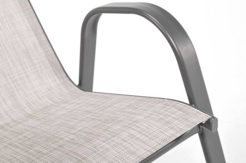 Zestaw balkonowy PORTO stół okrągły 80 cm i 2 krzesła - szary Zestaw balkonowy PORTO stół okrągły 80 cm i 2 krzesła - szary