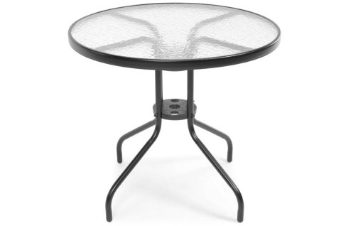 Zestaw balkonowy PORTO stół okrągły 80 cm i 2 krzesła - szary Zestaw balkonowy PORTO stół okrągły 80 cm i 2 krzesła - szary
