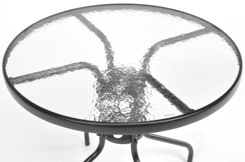 Zestaw balkonowy PORTO stół okrągły 80 cm i 2 krzesła - szary Zestaw balkonowy PORTO stół okrągły 80 cm i 2 krzesła - szary