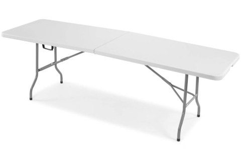Zestaw mebli cateringowych składany biały stół 240 cm i 10 krzeseł Zestaw mebli cateringowych składany biały stół 240 cm i 10 krzeseł