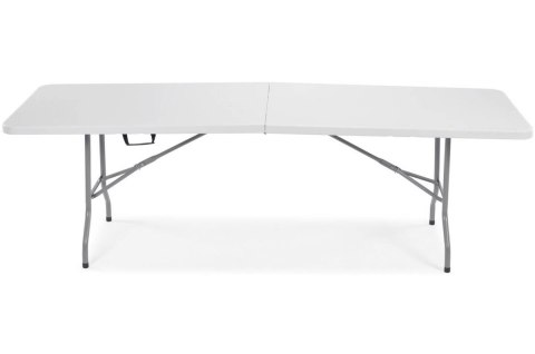 Zestaw mebli cateringowych składany biały stół 240 cm i 10 krzeseł Zestaw mebli cateringowych składany biały stół 240 cm i 10 krzeseł