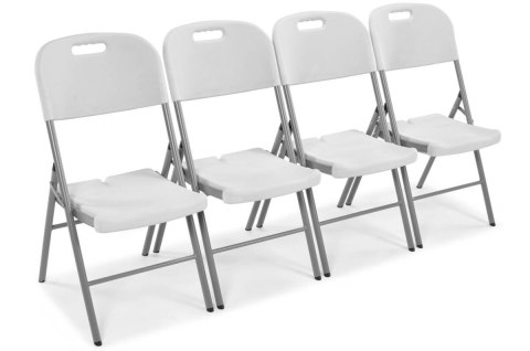 Zestaw mebli cateringowych składany biały stół 240 cm i 10 krzeseł Zestaw mebli cateringowych składany biały stół 240 cm i 10 krzeseł